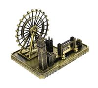 Zerodeko Unique London Souvenirs Featuring a Golden Alloy Clock Tower Sculpture and Tower Bridge Craft, a Decorative Model of London City Landmarks