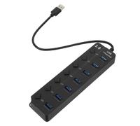 Zerodeko USB 3.0 Multi Port Hub with Powered USB Ports and LED Status Light for Laptop Accessories and Workstation Setup