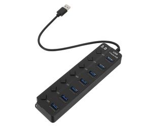 Zerodeko USB 3.0 Multi Port Hub with Powered USB Ports and LED Status Light for Laptop Accessories and Workstation Setup