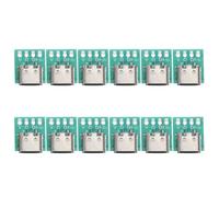 Zerodeko USB C Female Connector Board with Pcb Converter Board 12pcs USB Type-c 3.1 Serial Technology, Zinc Alloy Material, Faster Data Transmission and Easy to Install for Wire for DIY