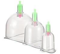 Zerodeko Vacuum Suction Cupping Cups Set Plastic Massage Cups 3pcs Simple to Clean with Safe and Smooth Design and Body Massage for Home Use and Beauty Salons for Elderly Cupping Therapy