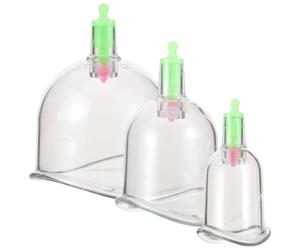 Zerodeko Vacuum Suction Cupping Cups Set Plastic Massage Cups 3pcs Simple to Clean with Safe and Smooth Design and Body Massage for Home Use and Beauty Salons for Elderly Cupping Therapy