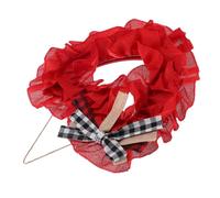 Zerodeko Valentines Day Hanging Heart Wreath Decorative Cloth Garland Lightweight Romantic Hollow Heart Design for Front Door Wall Home Decor