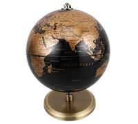 Zerodeko Vintage 14cm Antique Desk Globe with Black Gold and Verdigris Bronze Stand Rotating World Globe Ornament for Office and Home Decor Mini Decorative Desktop for Adults