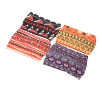 Zerodeko Vintage African Print Headbands for Women - 4pcs Wide Knotted Elastic Hair Bands Set, Sweat-absorbent Yoga Workout Headwraps for Sports and Spa Use