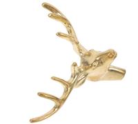 Zerodeko Vintage Brass Deer Head Cabinet Knob Handle with Ergonomic Design and Sturdy Construction, Creative Luxury Cupboard Door Pull Suitable for Wardrobe and Drawer Replacement