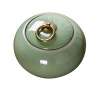 Zerodeko Vintage Ceramic Tea Storage Jar with Airtight Lid Multipurpose Kitchen Canister for Loose Tea Dried Snacks Food Preservation Porcelain Sealing Container