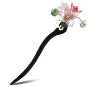 Zerodeko Vintage Chinese Style Wooden Hairpin Elegant Floral Hair Stick for Women Antique Chic Hair Ornament for Hanfu Costume and Photography Props