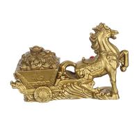 Zerodeko Vintage Copper Horse Statue with Cart Lucky Feng Shui Animal Sculpture for Home Decor Crafted Horse Figurine Symbolizing Fortune and Luck Intricate Design for Office Retail Display
