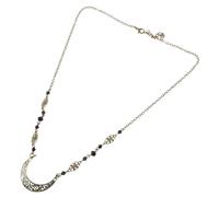 Zerodeko Vintage Crescent Moon Head Chain with Black Rhinestone Crystal Forehead Drop Antique Bronze Gothic Hairband for Women and Boho Wedding Festival Halloween Headpiece