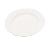 Zerodeko Vintage French Ceramic Dinner Plate White Porcelain Embossed Fruit Salad Pasta Cake Dessert Plate for Kitchen and Photo Prop