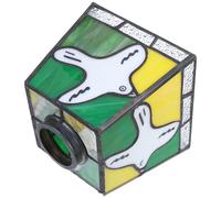 Zerodeko Vintage French Dove Design Stained Glass Pendant Lamp Shade 42Mm Aperture Multicolored Hand-Blown Glass Cover for Floor Table Bathroom Lighting