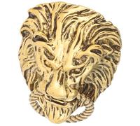 Zerodeko Vintage Lion Brooch Pin Stylish Lapel Pin Accessory Golden Colour for Men, Alloy Material Suitable for Party and Suit Accessories