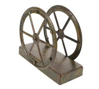 Zerodeko Vintage Metal Napkin Holder Standing Tissue Dispenser with Industrial Iron Wheel Design Freestanding Towel Organizer for Kitchen Counters Dining Tables Outdoor Picnics and Rustic