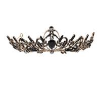 Zerodeko Vintage Princess Crown Alloy Headdress Water Diamonds for Wedding Bride Retro Baroque Birthday Hair Accessory