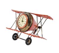 Zerodeko Vintage Style Airplane Desk Clock Stylish Room Accessory Home Decor Easy to Read Rustic Metal Sculpture