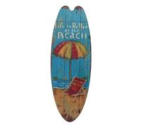 Zerodeko Vintage Wooden Surfboard Sign Style Ornament Beach Vibes Decor Living Wall Hanging Decoration for Home Bar Hotel and Coastal Interiors
