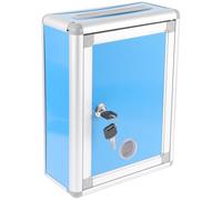 Zerodeko Wall-Mounted Comment Box with Lock Metal Suggestion Box with Slot Secure Donation Cash Drop for Office and Public Use