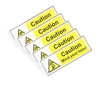 Zerodeko Watch Your Self Adhesive Safety Signs Warning Stickers 5pcs Strong PP Material Easy Application for Offices and Shops for Low Ceiling Awareness