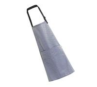 Zerodeko Waterproof Kitchen Cooking Apron Fashion Stripe Oilproof Utility Apron for Women Men Grey Long-time Use Kitchen Essential