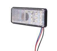 Zerodeko Waterproof White Abs Motorbike Tail Reflector with LED Side Marker Light and Tail Brake Lamp for Outdoor Use on Motorbikes and Trucks