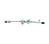 Zerodeko Wear-resistant Blue Cat Bowknot Collar with Adjustable Polyester Strap, Delicate Kitten Accessory Suitable for Photo Prop and Parties, Creative Cartoon Pattern Design