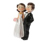 Zerodeko Wear Resistant Decorative Couple Doll Wedding Decor Delicate Resin Bride Groom Figurine for Desktop Romantic Cake Topper and Valentines Gift Compact for Home and Party Ornament
