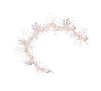 Zerodeko Wedding Pearl Flower Hairband for Women Bride and Bridesmaid, Crystal Material Ergonomic Structure, Delicate and Gorgeous Design, for Parties and Dances
