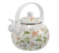Zerodeko Whistling Tea Kettle for Stove Top, 2.2L Enamel Gas Hob Kettle Vintage Flower Pattern Teapot, Cute Fast Boiling Water Kettle Decorative Retro Kitchen Accessories