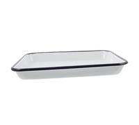 Zerodeko White Enamel Laboratory Tray Chemical Resistant Square Storage Plate Practical Experimental Table Organizer with Capacity for Lab Use