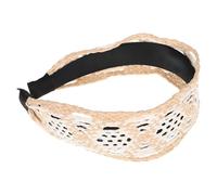 Zerodeko Wide Extra Large Raffia Woven Straw Headband for Women, Vintage Boho Hairband Headpiece, Beach and Casual Wear Hair Accessory
