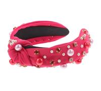 Zerodeko Wide Knotted Pearl Rhinestone Headband for Women Elegant Hair Styling Tool with Secure Fit Sophisticated Decorative Hairband for Fashionable Hair Accessory for Various Occasions