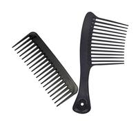 Zerodeko Wide Tooth Hair Comb and Scalp Massage Comb 2pcs Set for Women, Large Black Curly Hair Styling Tool Suitable for Salon and Home Use