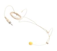 Zerodeko Wired Headset Microphone for Singing with Omnidirectional Condenser Mic, Single Over-Ear Earset with Beige Earhook, Wired Headphones with Mic for Lectures and Meetings