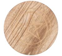 Zerodeko Witch Decor Wooden Altar Tile Pentagram Tray Astrology Pentacle Plate for Wicca Spells Sacred Space Black Decor