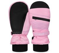 Zerodeko Women's Winter Snow Gloves with Antislip Palms and Wrist Strap | Nylon Cotton Build, Snug Ergonomic Fit, Flexible Design, Pink Finish, for Youth and Outdoor Workers