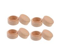 Zerodeko Wooden Baby Tooth Keepsake Box with Lid, 4pcs Round Beech Wood Mini Jewelry Storage Boxes, Small Ring Bearer and Coin Holder for Nursery and Baby Memory