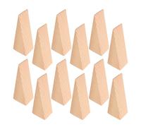 Zerodeko Wooden Door Wedges 12Pcs Hardwood Triangle Blocks 8X3X3Cm with Diagonal Grain Foot Pads for Chair Caning and Home Door Stops
