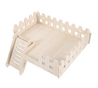 Zerodeko Wooden Hamster Platform Shelf for Small Pets with Chew Prevention and Entertainment Features, Beige Climbing Ladder Suitable for Hamster Cage DIY Landscape and Guinea Pig Animal