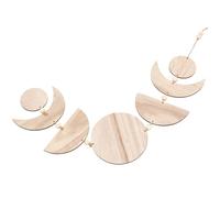 Zerodeko Wooden Hanging Decor Sun Moon Changing Pendant for Wall and Balcony, Rustic Decorative Art Ornament Adds Sense of Art to Living Room Backdrop