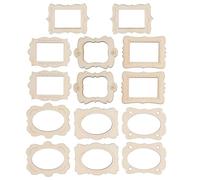 Zerodeko Wooden Hollowed-Out Picture Frames 40Pcs Mini Unfinished Photo Frame Accessories for Home Xmas Tree Decoration DIY Material for Craft Projects Random Style