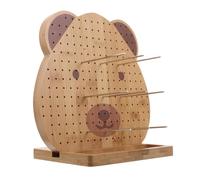 Zerodeko Wooden Knitting Board with Pins for Crochet Blocking, Small Bear 23x21 Cm Wooden Needle Plate Tool for Granny Squares and Handcraft Position Gauge Accessory