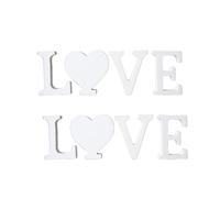 Zerodeko Wooden Love Letters Ornament Synthetic Material White Desktop Decoration Romantic Wedding Decor Photography Prop for Table Or Restaurant