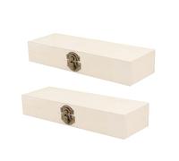 Zerodeko Wooden Pencil Case Beige Colour for Students 2pcs with Storage Box Function, Not Easy to Fade Simple and Classic Design, for DIY and School Supplies Organising