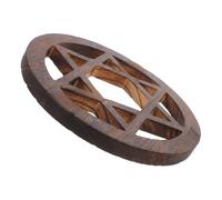 Zerodeko Wooden Pentagram Altar Tile with Polished Finish for Ritual Ceremony Decor Stable Base Sacred Wood Ornament with Intricate Carved Design Portable Round Pentacle for Witchcraft and