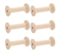 Zerodeko Wooden Spools with Easy to Secure Design 6pcs for Sewing Crafts Unfinished Large Sturdy Wood Material Suitable for Threads and Wires, for Staining and Handcraft Projects