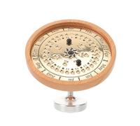 Zerodeko Wooden Sundial Perpetual Calendar 5 Pcs Vintage Rustic Desktop Perpetual Calendar with Adjustable Yearly Date Tracking and Decorative Metal Stand for Office and Home Decor