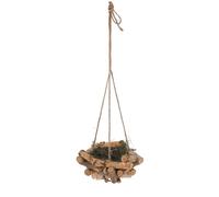 Zerodeko Woven Bird Nest Hanging Ornament Handmade Wooden Decorative Pendant for Indoor and Outdoor Home Garden Photography Prop Natural Rustic Nest Decoration