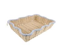 Zerodeko Woven Storage Basket with Iron Frame Handmade Paper Rope Sturdy Bread and Snack Organizer Rustic Farmhouse Style Tray for Clutter Resistance for Kitchen and Living Room