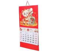 Zerodeko Year the Goat Wall Calendar with Monthly and Daily Planning, Red Paper Hanging Wall Calendar Featuring Traditional Chinese Festive Design and Fu Symbol for Family or New Year